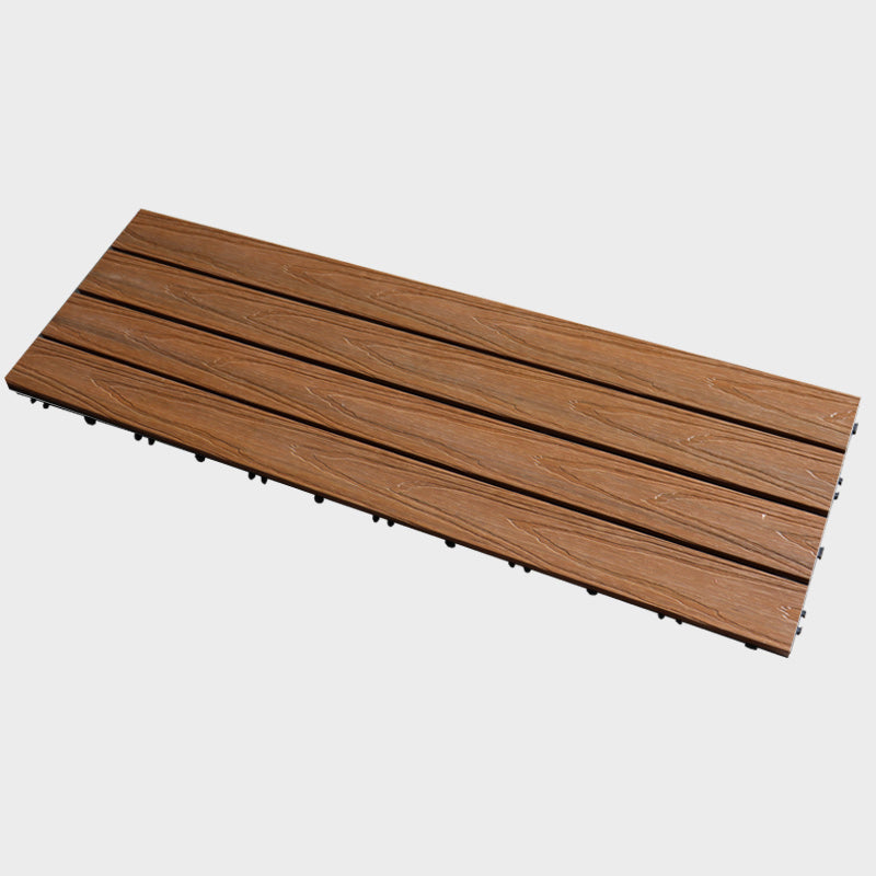 Tradition Square Wood Tile Wire Brushed Brown Engineered Wood for Patio Garden