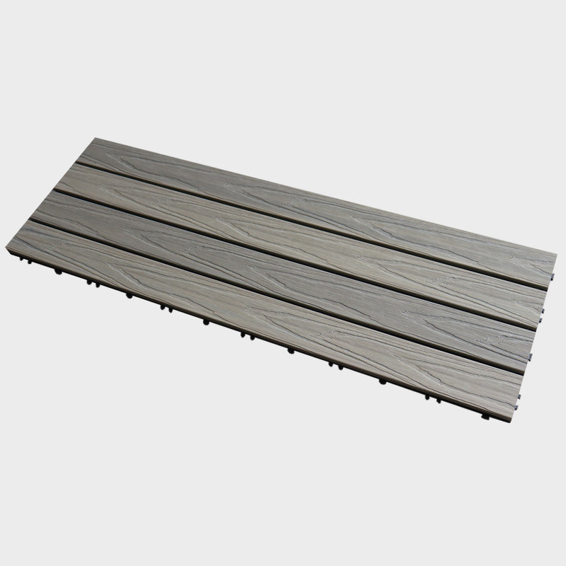 Tradition Square Wood Tile Wire Brushed Brown Engineered Wood for Patio Garden