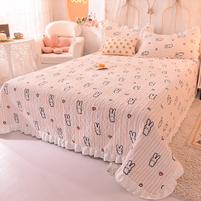 Polyester Fitted Sheet Cartoon Pattern Breathable Ultra-Soft Fitted Sheet