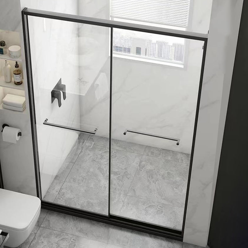 Tempered Shower Bath Door Transparent Metal Framed Sliding Shower Door