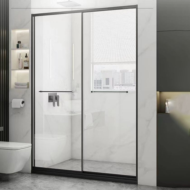 Tempered Shower Bath Door Transparent Metal Framed Sliding Shower Door