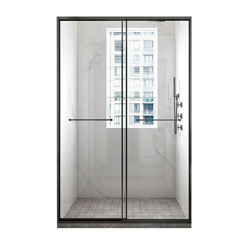 Tempered Shower Bath Door Transparent Metal Framed Sliding Shower Door