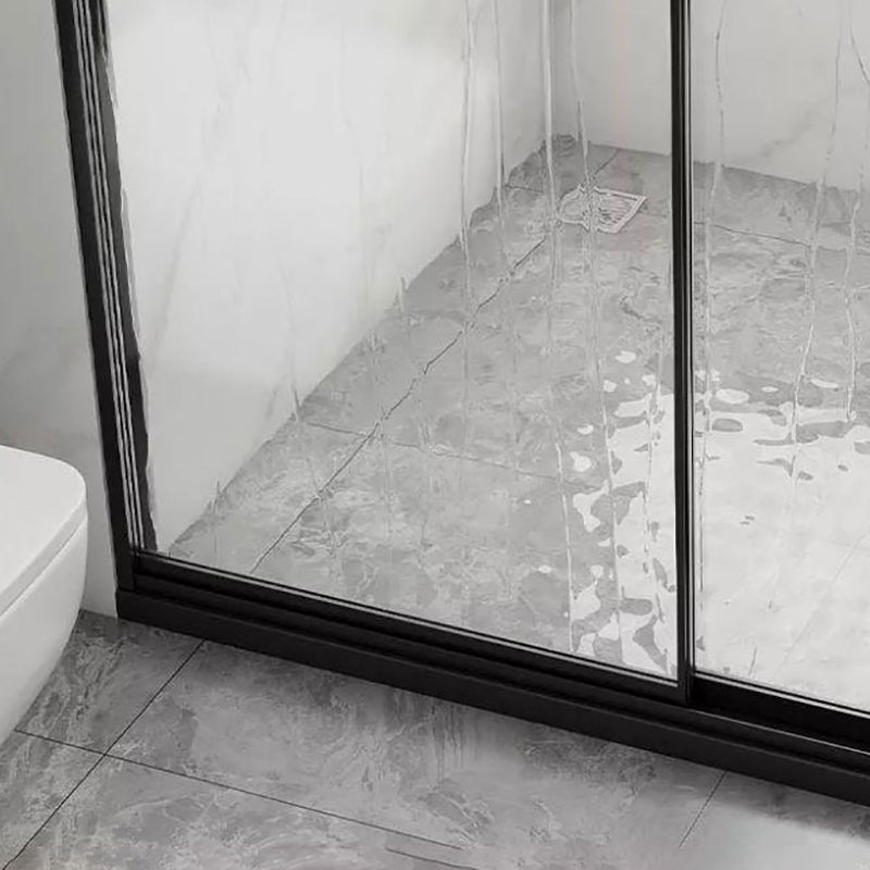 Tempered Shower Bath Door Transparent Metal Framed Sliding Shower Door