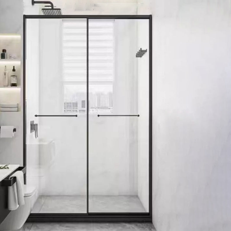 Tempered Shower Bath Door Transparent Metal Framed Sliding Shower Door