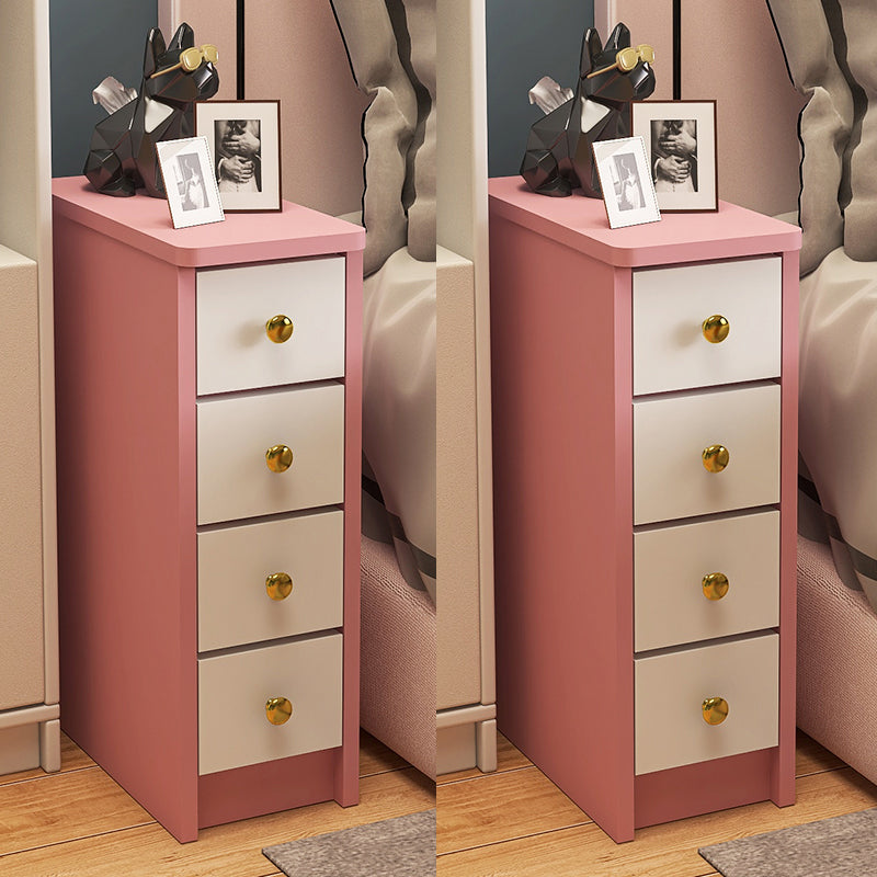 Storage Kids Bedside Table Manufactured Wood Kids Nightstand with 4 Drawers