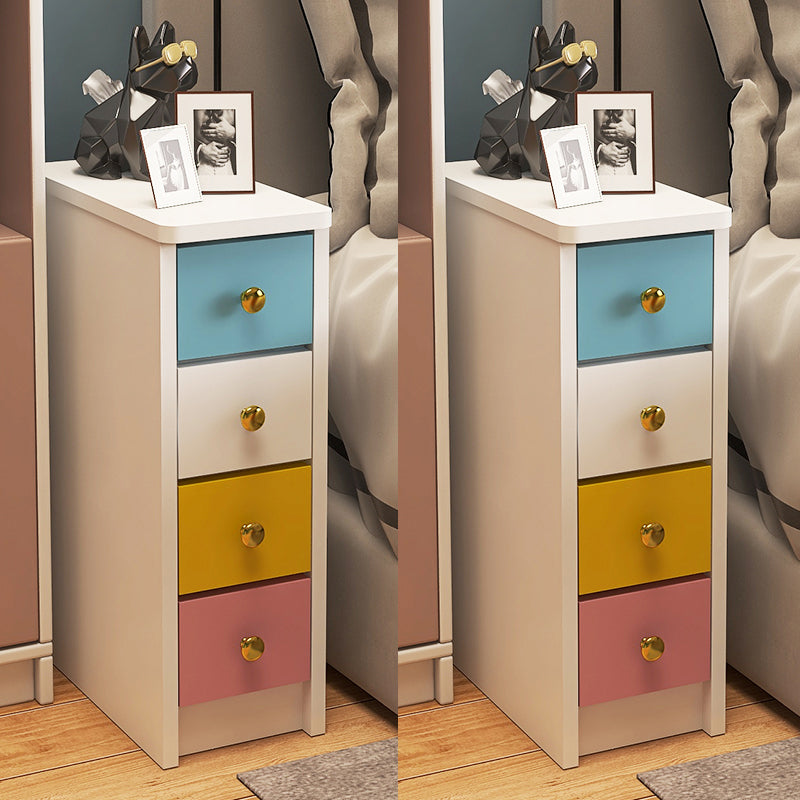 Storage Kids Bedside Table Manufactured Wood Kids Nightstand with 4 Drawers