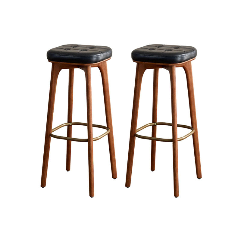 Industrial Style Wood Bar Stool Footrest Counter Stool for Living Room