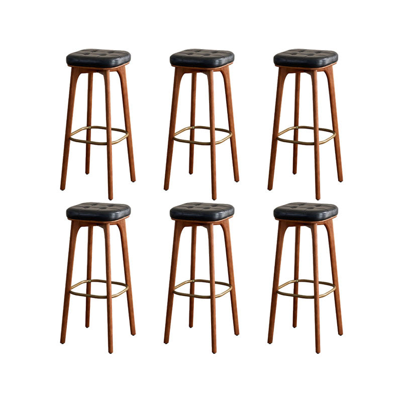 Industrial Style Wood Bar Stool Footrest Counter Stool for Living Room