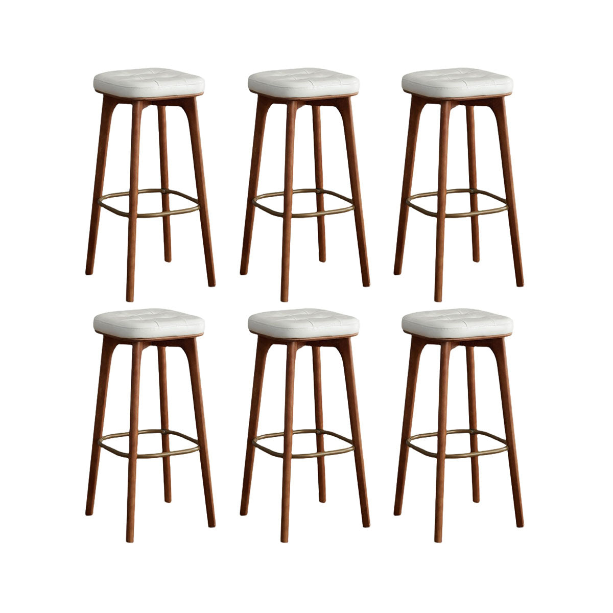 Industrial Style Wood Bar Stool Footrest Counter Stool for Living Room