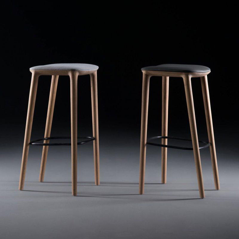 Solid Wood Counter and Bar Stool Indoor Industrial Backless Stool