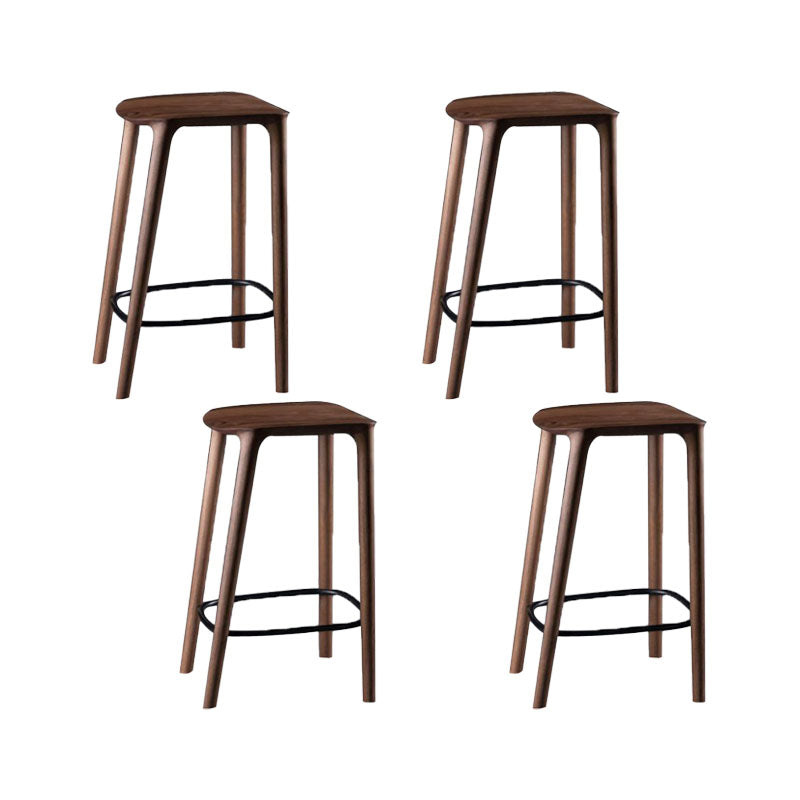 Solid Wood Counter and Bar Stool Indoor Industrial Backless Stool