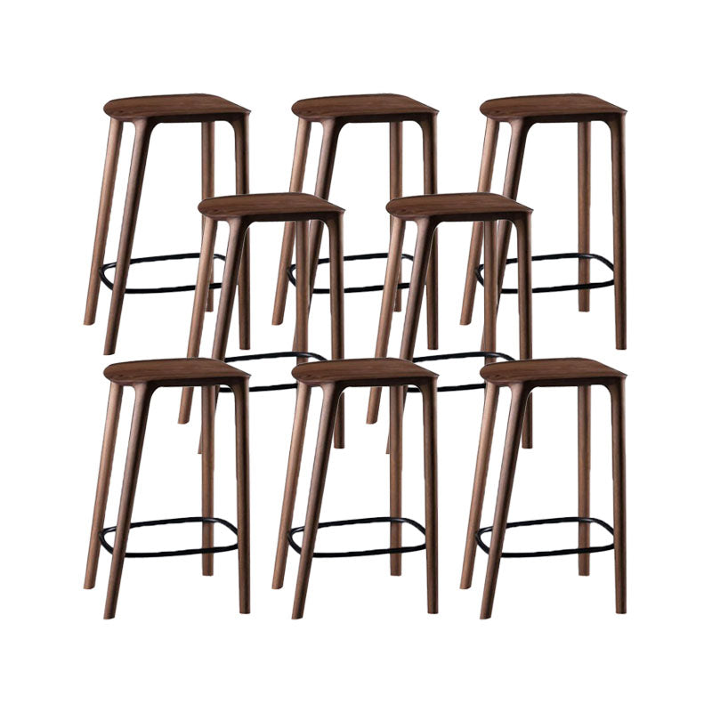 Solid Wood Counter and Bar Stool Indoor Industrial Backless Stool