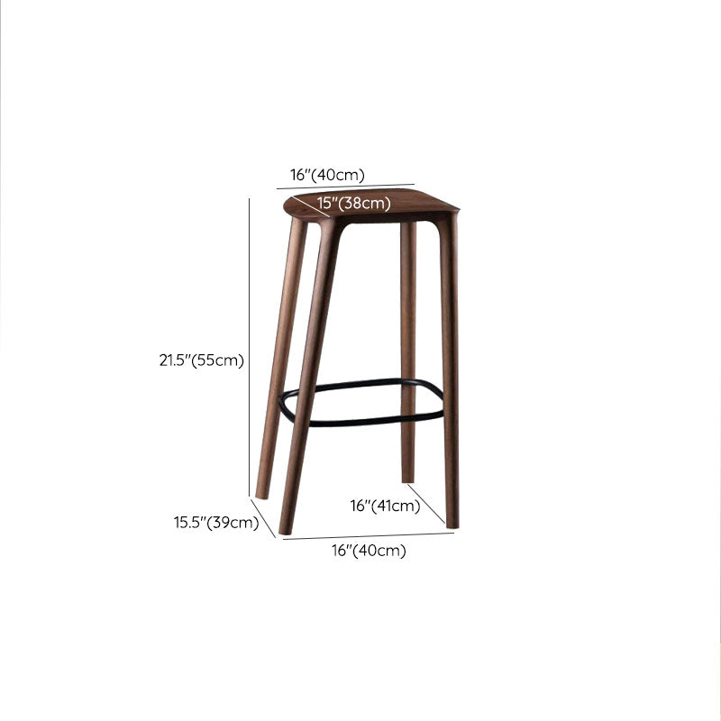 Solid Wood Counter and Bar Stool Indoor Industrial Backless Stool