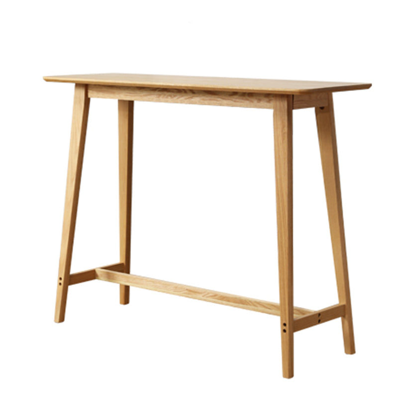 Glam Rectangle Bar Table Set 1/2/3 Pcs Oak Solid Wood Bar Table and Stools in Natural