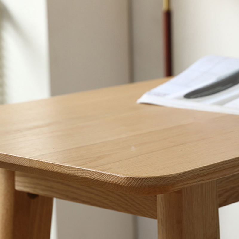 Glam Rectangle Bar Table Set 1/2/3 Pcs Oak Solid Wood Bar Table and Stools in Natural