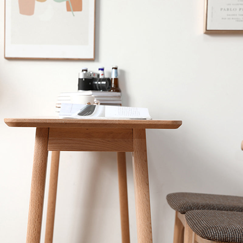 Glam Rectangle Bar Table Set 1/2/3 Pcs Oak Solid Wood Bar Table and Stools in Natural