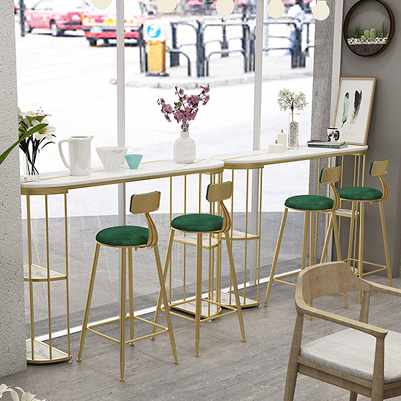 Modern Bar Pub Table Set 1/3 Pcs Metal Frame Bar Table and Upholstered Stools