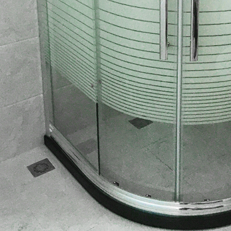 Rounded Framed Shower Enclosure Tempered Glass Double Sliding Shower Kit