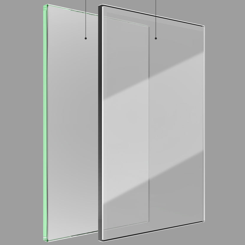 Black and Silver Neo-Angle Shower Enclosure Tempered Glass Shower Enclosure