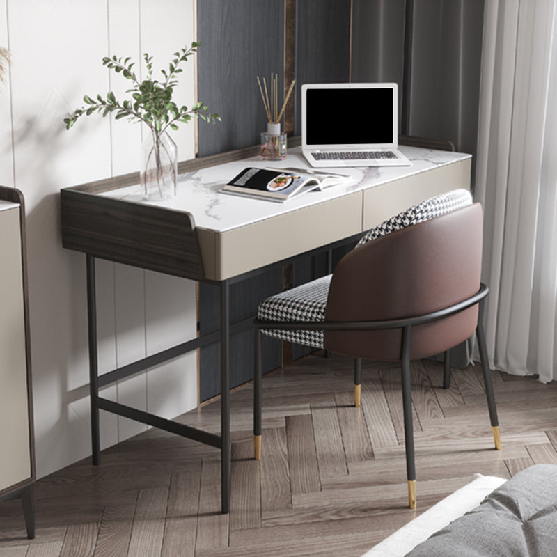 Modern Office Task Desk Rectangular Shape Grey Writing Desk with 4 Leg