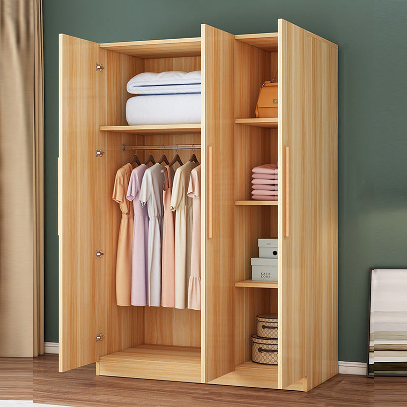 Freestanding Wood Frame Wardrobe Modern Hinged Soft Close Doors Wardrobe