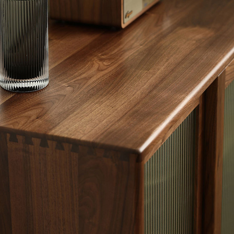Mid-Century Modern Rectangle Accent Cabinet Solid Wood Brown Accent Cabinet