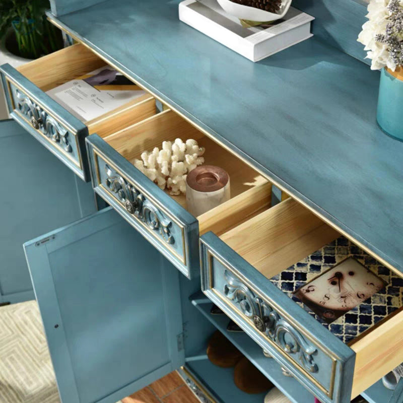 Industrial Rectangle Accent Cabinet Solid Wood Cabriole Legs Accent