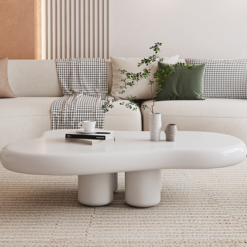 Contemporary Corner Table Wood White 4 Legs Accent Side Table