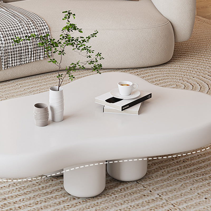 Contemporary Corner Table Wood White 4 Legs Accent Side Table