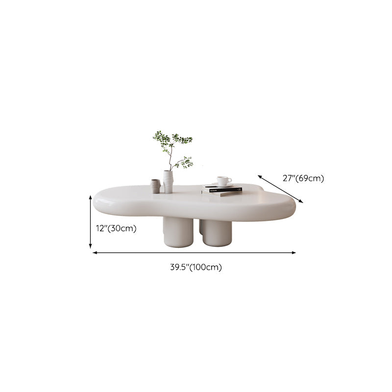 Contemporary Corner Table Wood White 4 Legs Accent Side Table