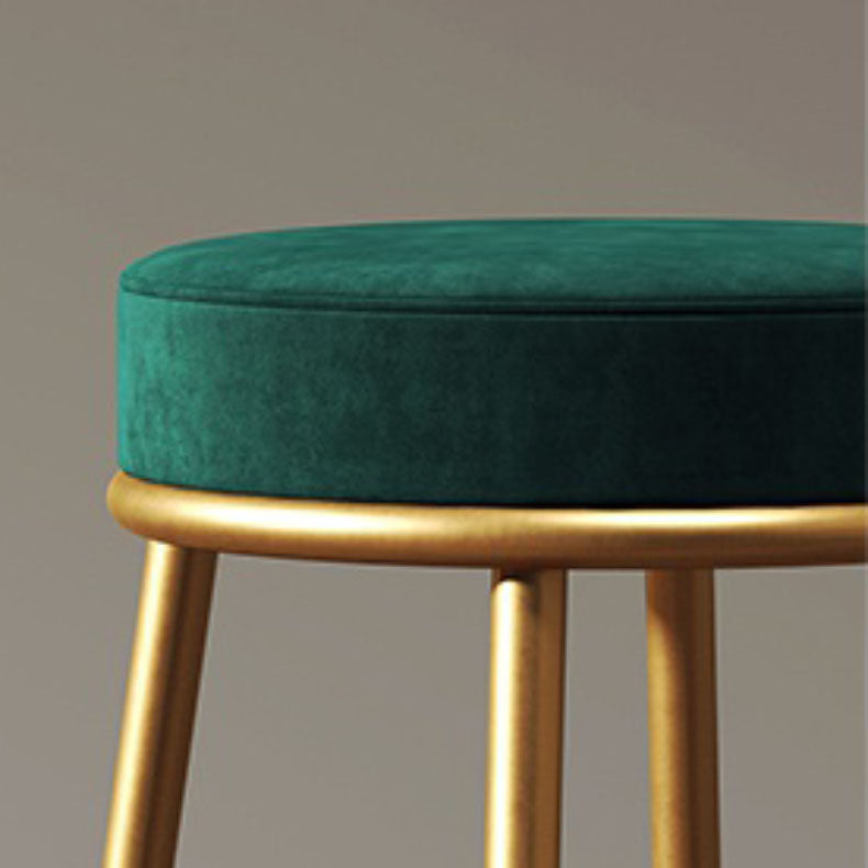 Glam Living Room Counter Chair Metal Bar Stools with Footrest