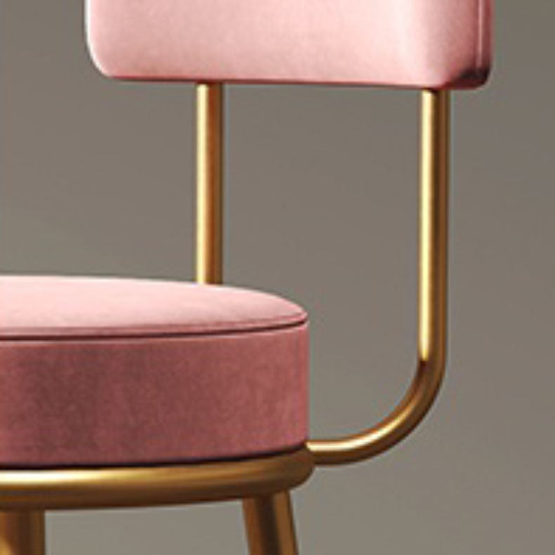 Glam Living Room Counter Chair Metal Bar Stools with Footrest