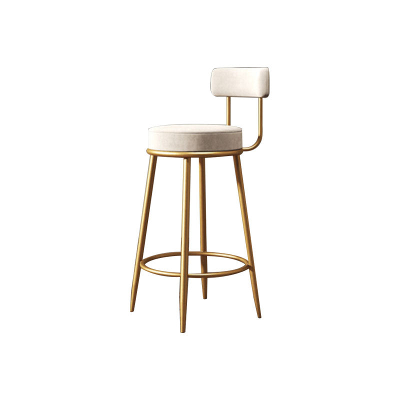Glam Living Room Counter Chair Metal Bar Stools with Footrest