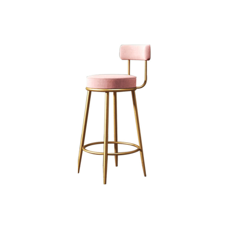 Glam Living Room Counter Chair Metal Bar Stools with Footrest