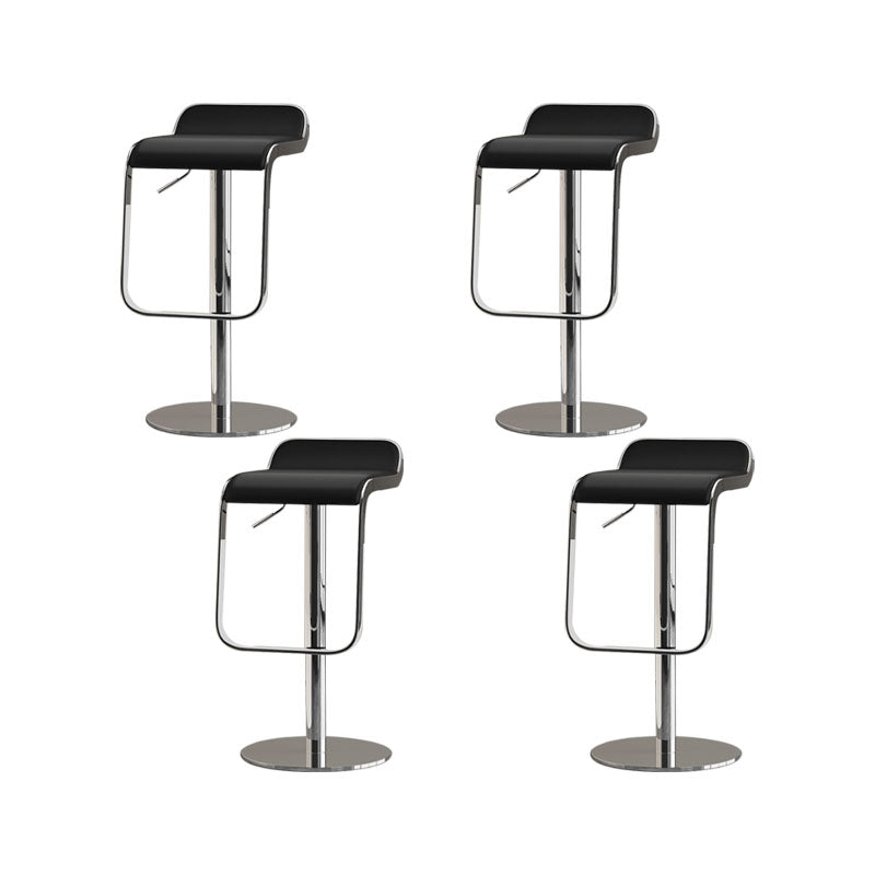 Faux Leather Bar Stools Adjustable Height Swivel Barstools with Footrest