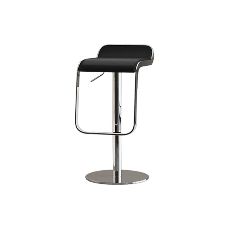 Faux Leather Bar Stools Adjustable Height Swivel Barstools with Footrest