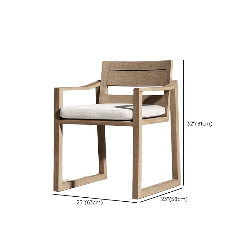 Brown Patio Dining Table Set 1/5/7 Pcs Wood Patio Dining Table and Chairs
