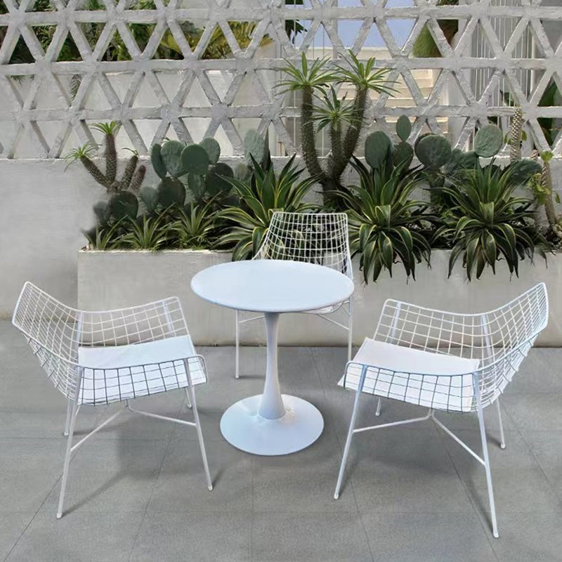 1/3/4/5 Pieces Patio Dining Table Set Modern Metal Bistro Table Set