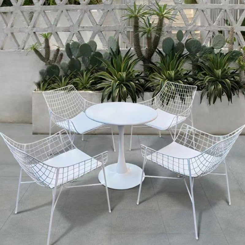 1/3/4/5 Pieces Patio Dining Table Set Modern Metal Bistro Table Set
