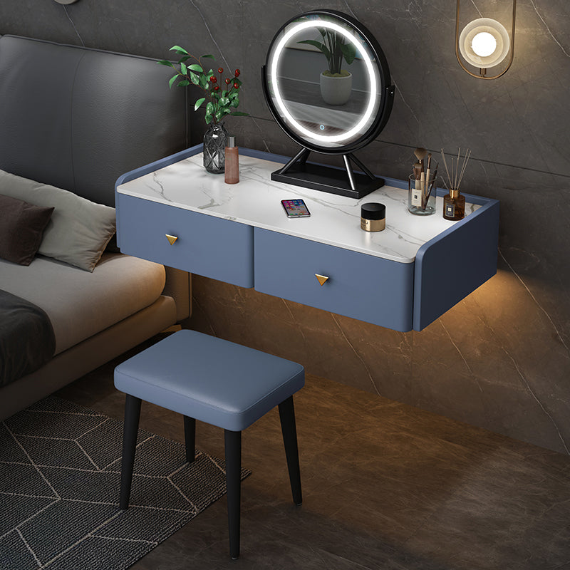 Contemporary Double Drawers Make-up Vanity Marble Makeup Vanity Desk Table