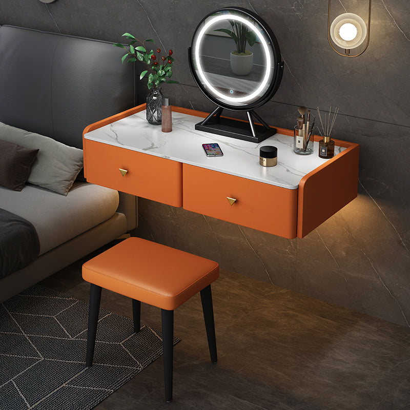 Contemporary Double Drawers Make-up Vanity Marble Makeup Vanity Desk Table