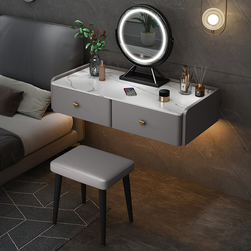 Contemporary Double Drawers Make-up Vanity Marble Makeup Vanity Desk Table