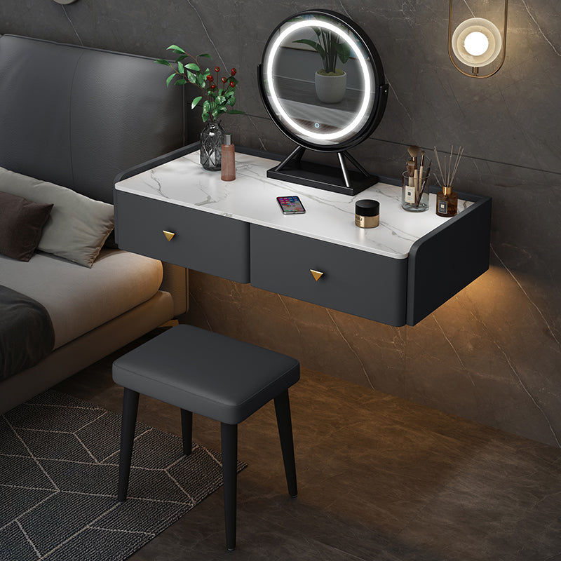 Contemporary Double Drawers Make-up Vanity Marble Makeup Vanity Desk Table