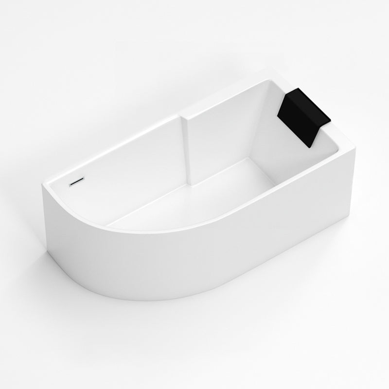 Corner Modern Acrylic Bathtub Soaking White Back to Wall Bath