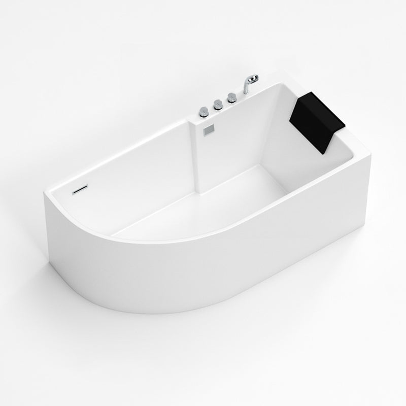 Corner Modern Acrylic Bathtub Soaking White Back to Wall Bath