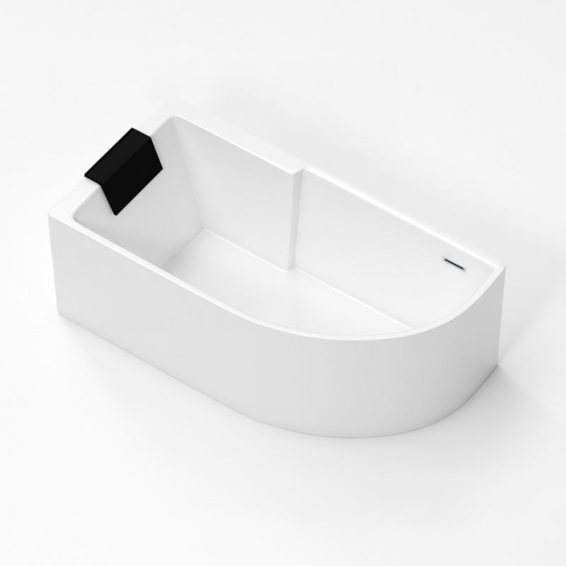 Corner Modern Acrylic Bathtub Soaking White Back to Wall Bath