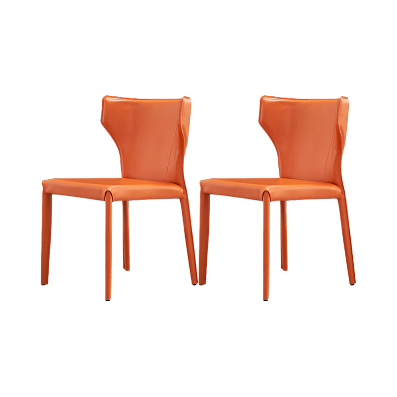 Nordic Style Side Chair Faux Leather Wingback Chair for Dining Room