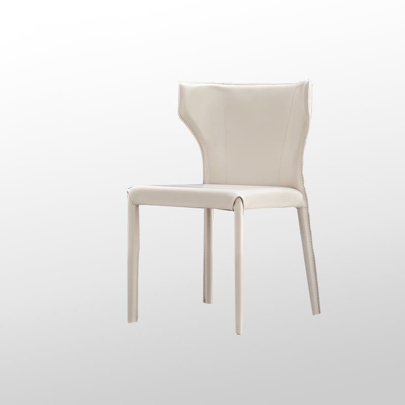 Nordic Style Side Chair Faux Leather Wingback Chair for Dining Room