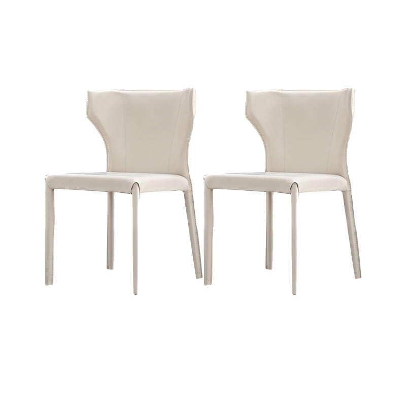 Nordic Style Side Chair Faux Leather Wingback Chair for Dining Room