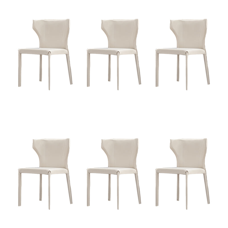 Nordic Style Side Chair Faux Leather Wingback Chair for Dining Room